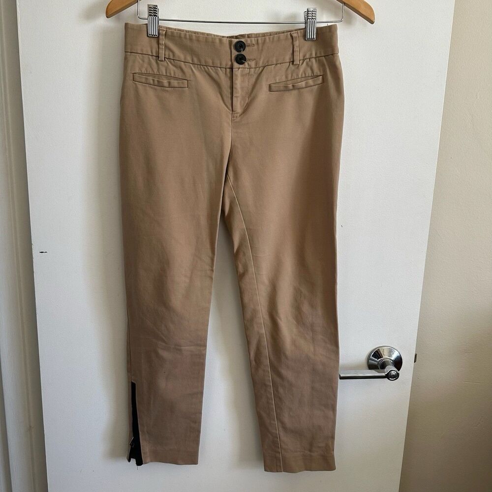 Anthropologie Cartonnier Charlie Ankle Pants Slacks Tan Khaki Size 2
